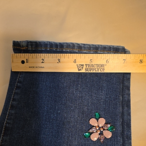 Chico's Dark Blue Floral Embroidered Jeans - Picture 14 of 14
